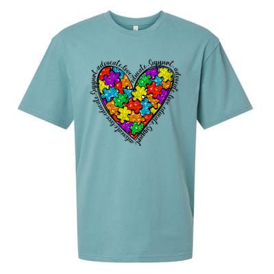 Heart Autism Mom Special Education Autism Awareness Sueded Cloud Jersey T-Shirt