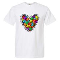 Heart Autism Mom Special Education Autism Awareness Garment-Dyed Heavyweight T-Shirt