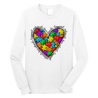 Heart Autism Mom Special Education Autism Awareness Long Sleeve Shirt