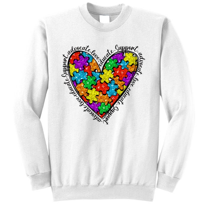 Heart Autism Mom Special Education Autism Awareness Sweatshirt