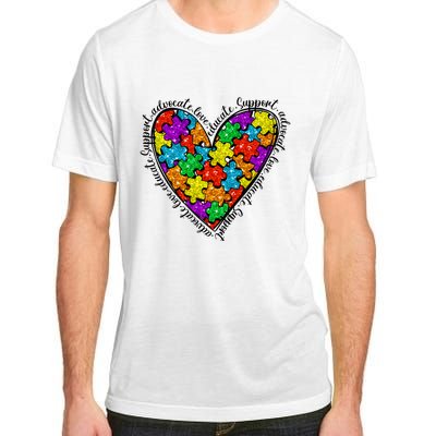 Heart Autism Mom Special Education Autism Awareness Adult ChromaSoft Performance T-Shirt