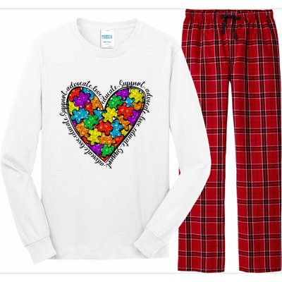 Heart Autism Mom Special Education Autism Awareness Long Sleeve Pajama Set