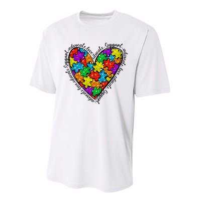 Heart Autism Mom Special Education Autism Awareness Performance Sprint T-Shirt