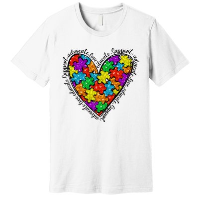 Heart Autism Mom Special Education Autism Awareness Premium T-Shirt