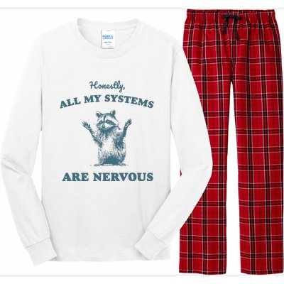 Honestly All My Systems Are Nervous Vintage Long Sleeve Pajama Set