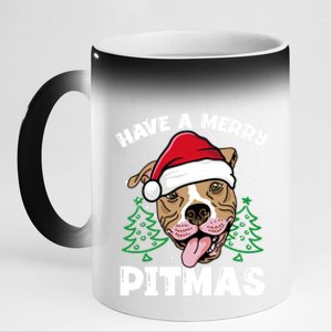 Have A Merry Pitmas Dog Owner Pitbull Dog Christmas Day Meaningful Gift 11oz Black Color Changing Mug