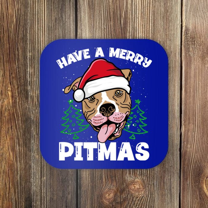 Have A Merry Pitmas Dog Owner Pitbull Dog Christmas Day Meaningful Gift Coaster