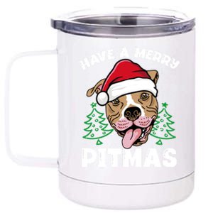 Have A Merry Pitmas Dog Owner Pitbull Dog Christmas Day Meaningful Gift 12 oz Stainless Steel Tumbler Cup