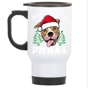 Have A Merry Pitmas Dog Owner Pitbull Dog Christmas Day Meaningful Gift Stainless Steel Travel Mug