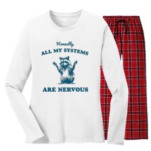 Honestly All My Systems Are Nervous Women's Long Sleeve Flannel Pajama Set 