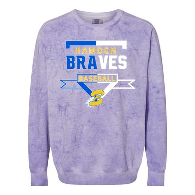 Hamden Braves Home Plate Baseball Fan Colorblast Crewneck Sweatshirt