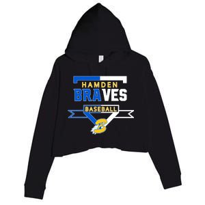 Hamden Braves Home Plate Baseball Fan Crop Fleece Hoodie