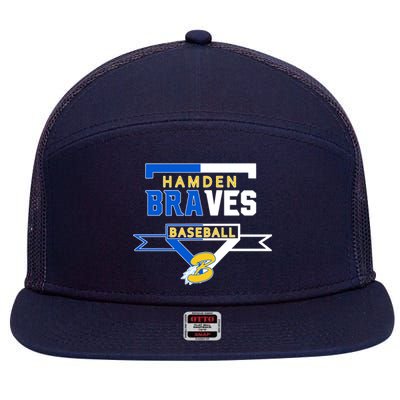 Hamden Braves Home Plate Baseball Fan 7 Panel Mesh Trucker Snapback Hat