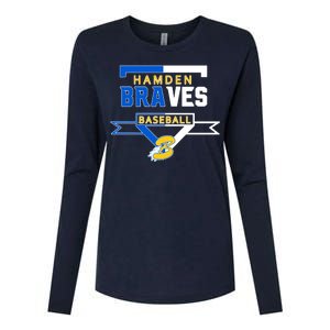 Hamden Braves Home Plate Baseball Fan Womens Cotton Relaxed Long Sleeve T-Shirt