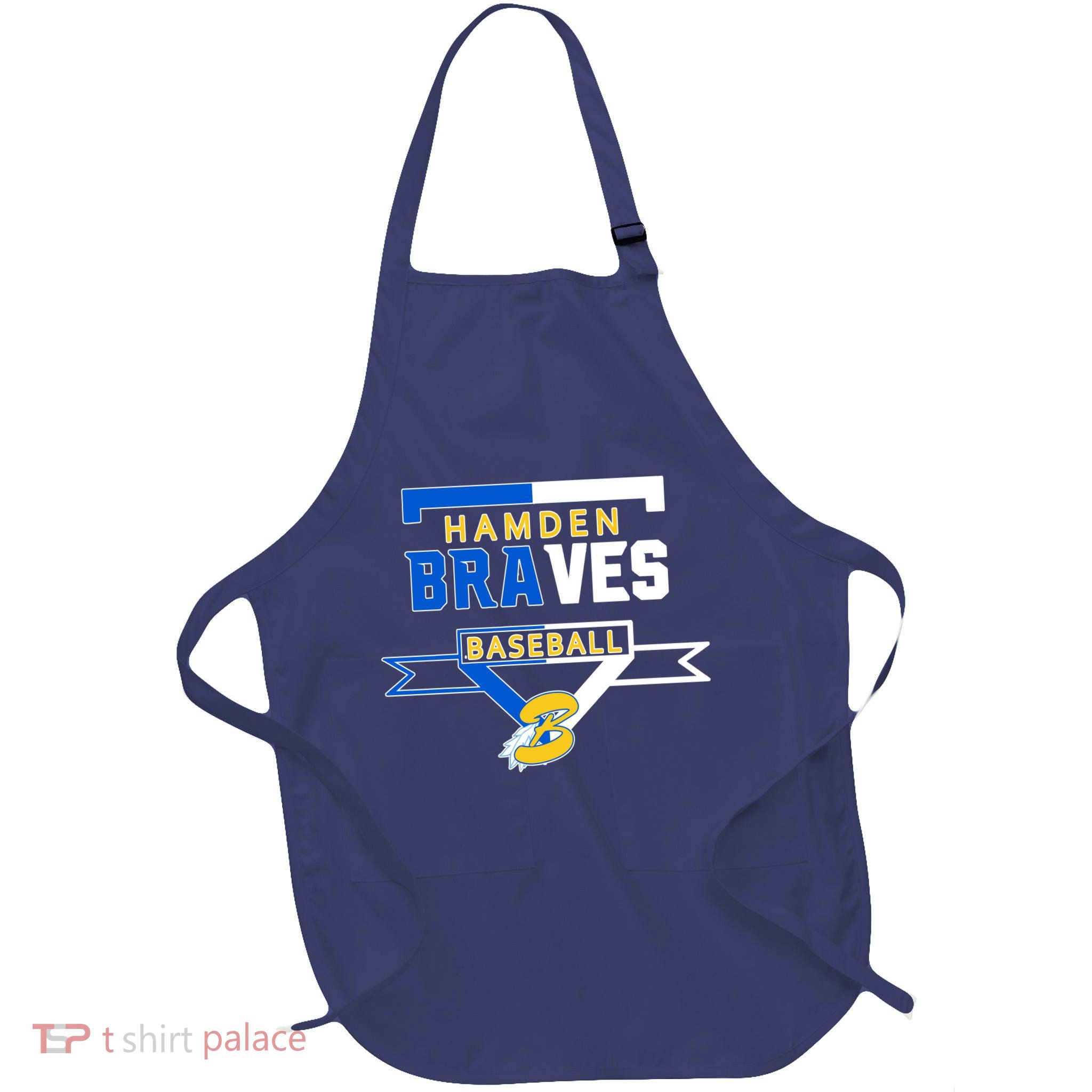 Hamden Braves Home Plate Baseball Fan Full-Length Apron With Pockets