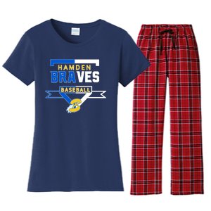 Hamden Braves Home Plate Baseball Fan Women's Flannel Pajama Set