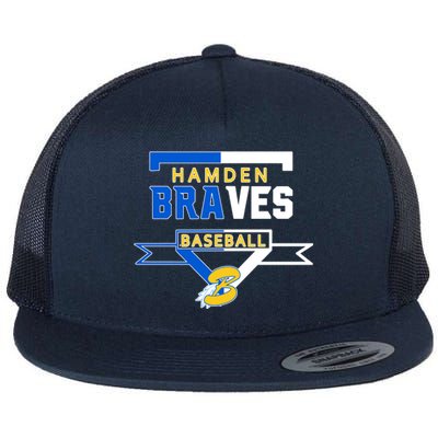 Hamden Braves Home Plate Baseball Fan Flat Bill Trucker Hat