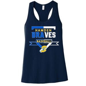 Hamden Braves Home Plate Baseball Fan Women's Racerback Tank