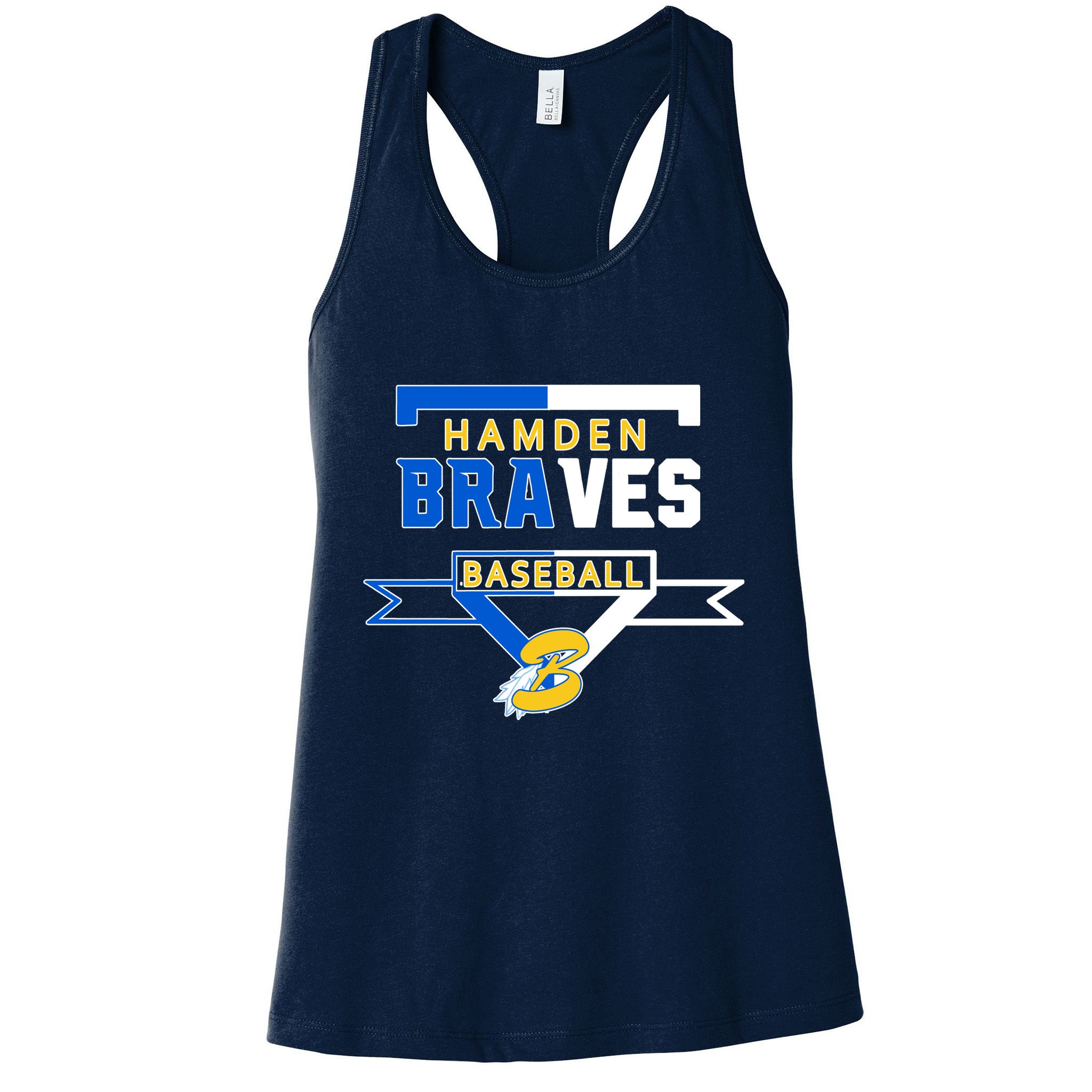 Hamden Braves Home Plate Baseball Fan Womens Tank Top