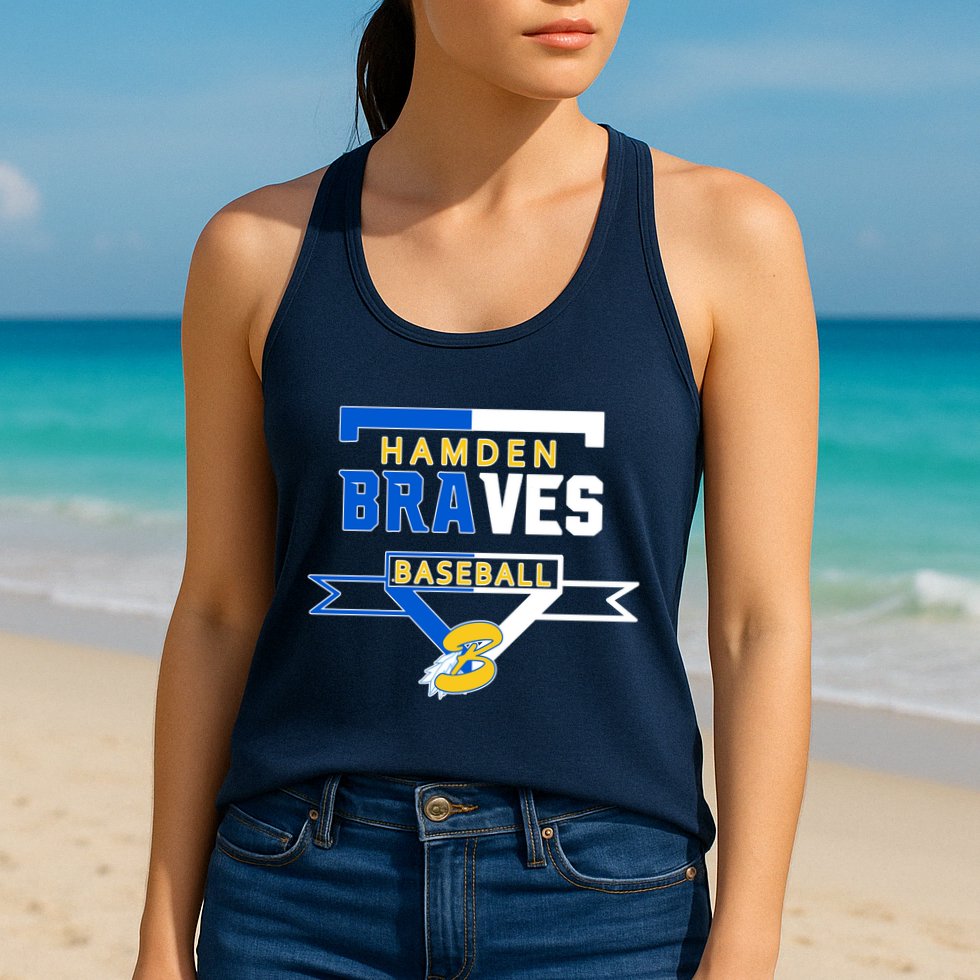 Hamden Braves Home Plate Baseball Fan Womens Tank Top