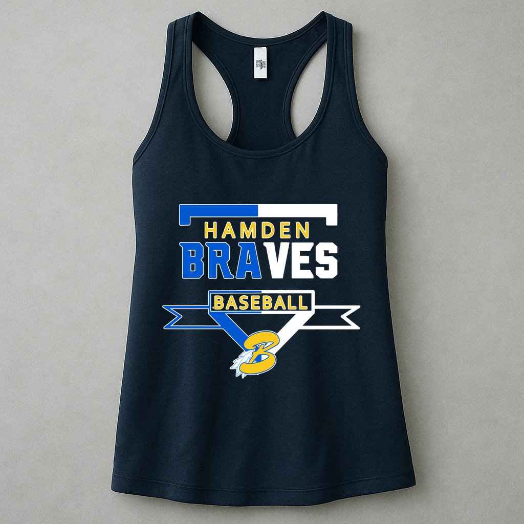 Hamden Braves Home Plate Baseball Fan Womens Tank Top