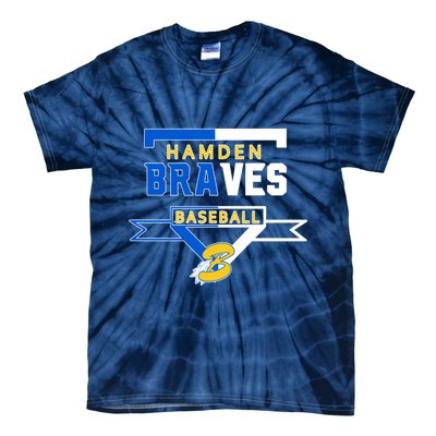 Hamden Braves Home Plate Baseball Fan Tie-Dye T-Shirt