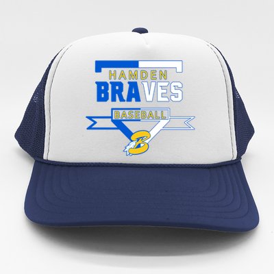 Hamden Braves Home Plate Baseball Fan Trucker Hat