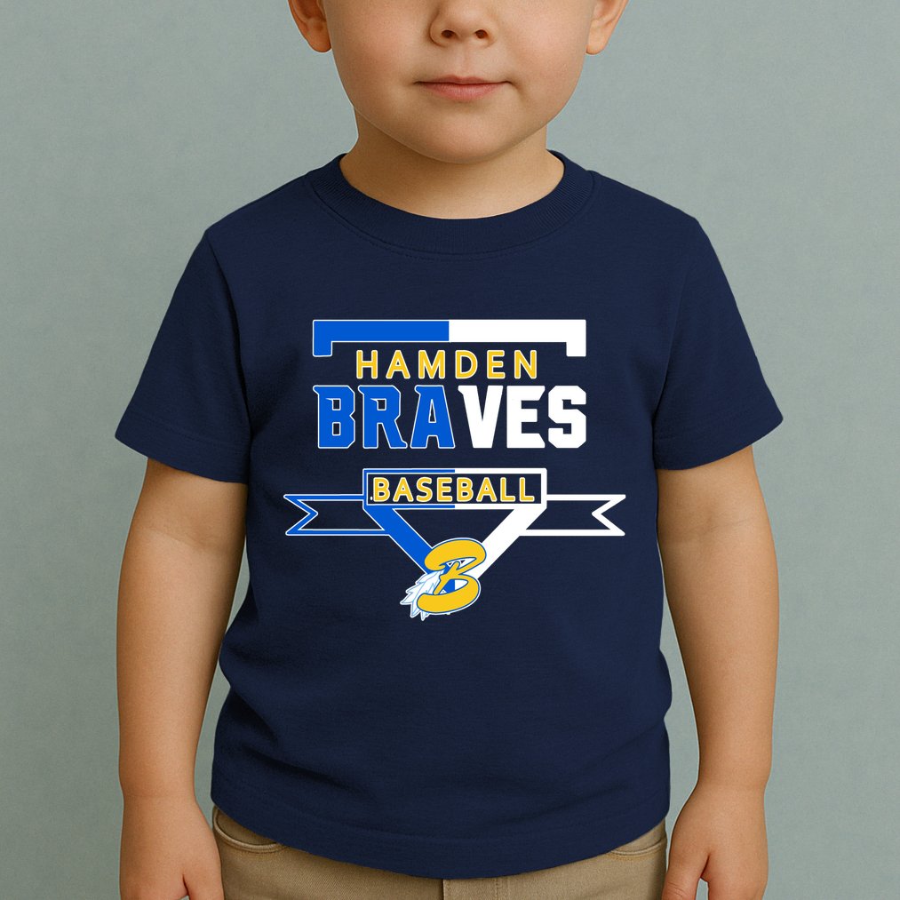 Hamden Braves Home Plate Baseball Fan Toddler T-Shirt