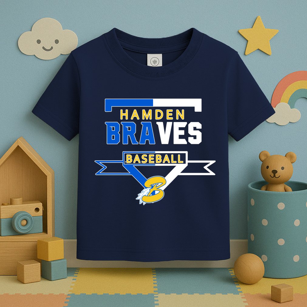 Hamden Braves Home Plate Baseball Fan Toddler T-Shirt