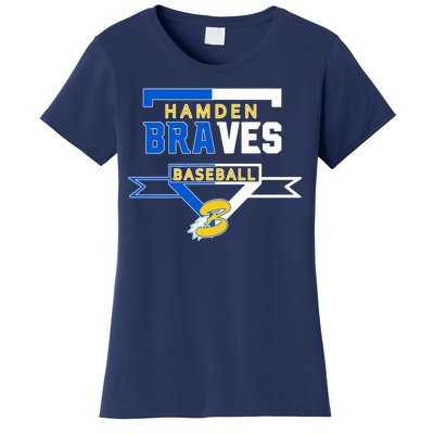 Hamden Braves Home Plate Baseball Fan Women's T-Shirt