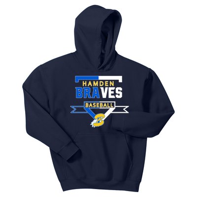 Hamden Braves Home Plate Baseball Fan Kids Hoodie