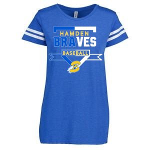 Hamden Braves Home Plate Baseball Fan Enza Ladies Jersey Football T-Shirt