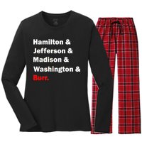 Hamilton & Jefferson & Madison & Washington & Burr. Women's Long Sleeve Flannel Pajama Set 