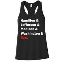 Hamilton & Jefferson & Madison & Washington & Burr. Women's Racerback Tank