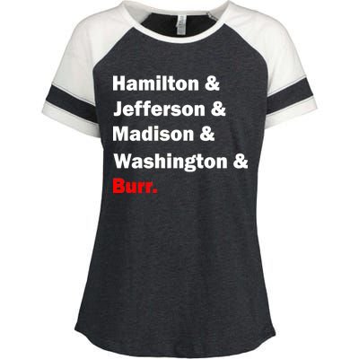 Hamilton & Jefferson & Madison & Washington & Burr. Enza Ladies Jersey Colorblock Tee