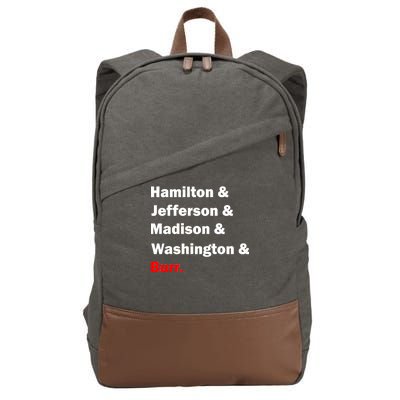 Hamilton & Jefferson & Madison & Washington & Burr. Cotton Canvas Backpack