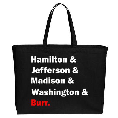 Hamilton & Jefferson & Madison & Washington & Burr. Cotton Canvas Jumbo Tote