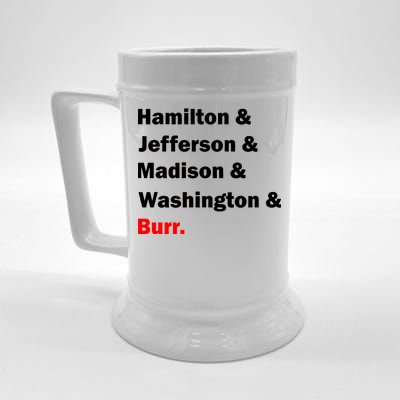 Hamilton & Jefferson & Madison & Washington & Burr. Beer Stein