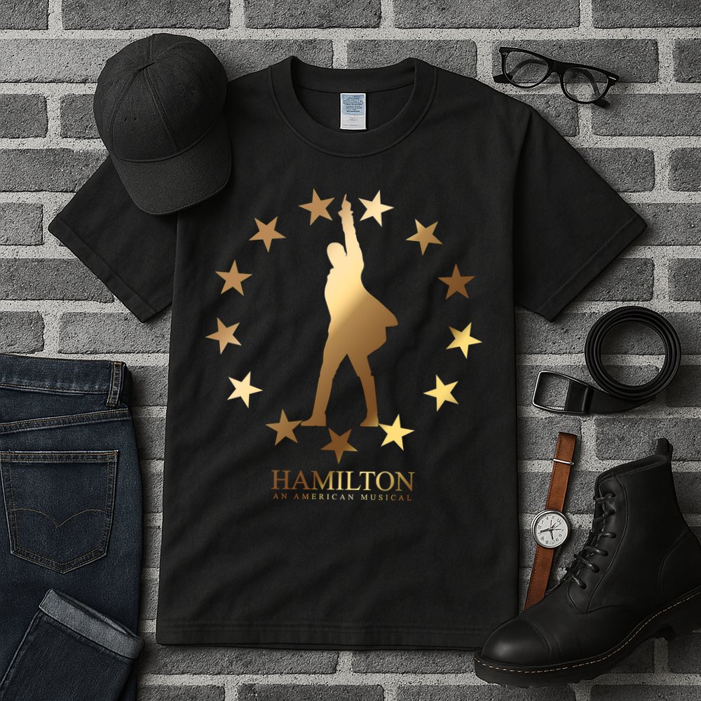 Hamilton An American Musical Golden Stars Tall T-Shirt