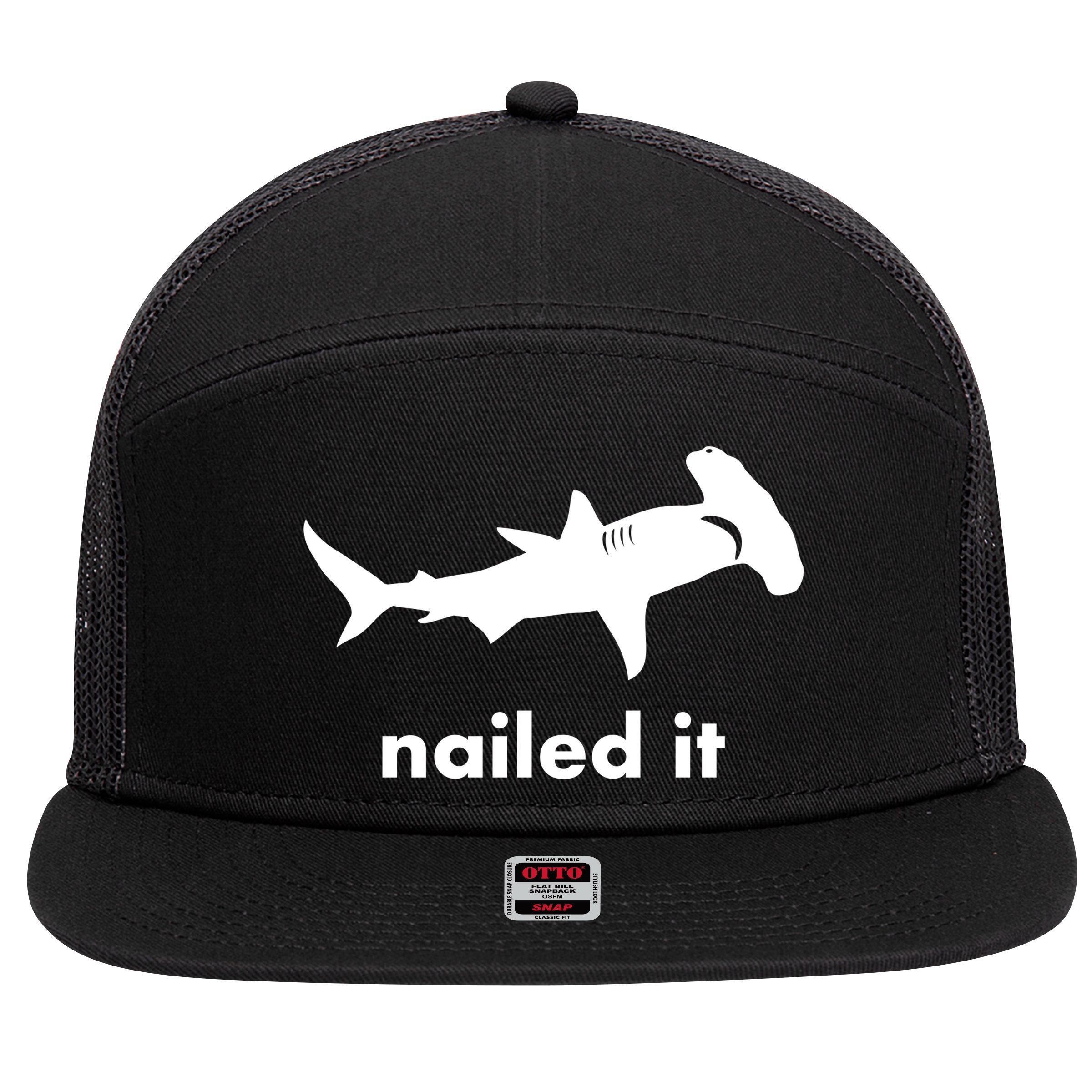 Hammerhead Nailed It Funny 7 Panel Mesh Trucker Snapback Hat