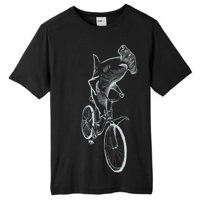 Hammerhead Shark Riding Bicycle Tall Fusion ChromaSoft Performance T-Shirt