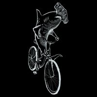 Hammerhead Shark Riding Bicycle Wool Snapback Cap