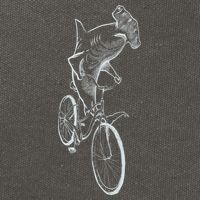 Hammerhead Shark Riding Bicycle Cotton Canvas Backpack