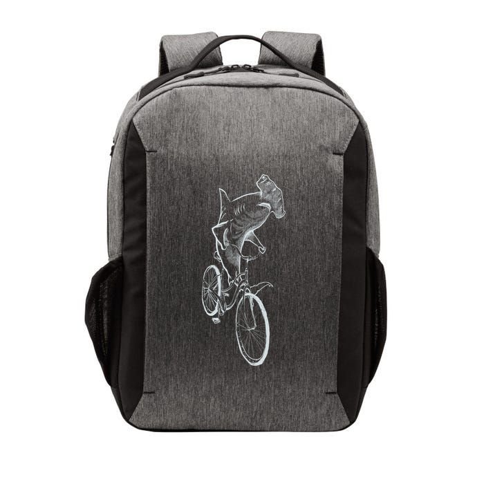 Hammerhead Shark Riding Bicycle Vector Backpack