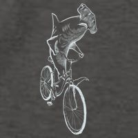 Hammerhead Shark Riding Bicycle Vector Backpack