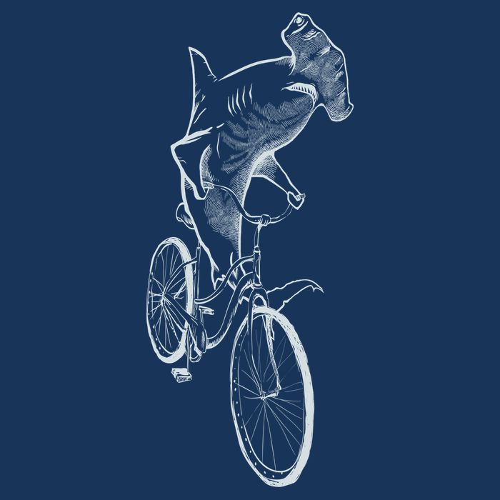 Hammerhead Shark Riding Bicycle Cool Comfort Performance Bucket Hat