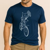 Hammerhead Shark Riding Bicycle Performance Shirt