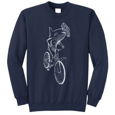 Hammerhead Shark Riding Bicycle Sweatshirt