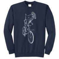 Hammerhead Shark Riding Bicycle Sweatshirt