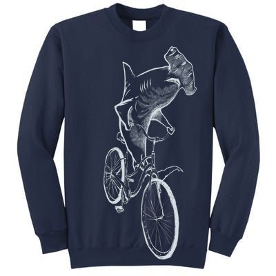 Hammerhead Shark Riding Bicycle Sweatshirt